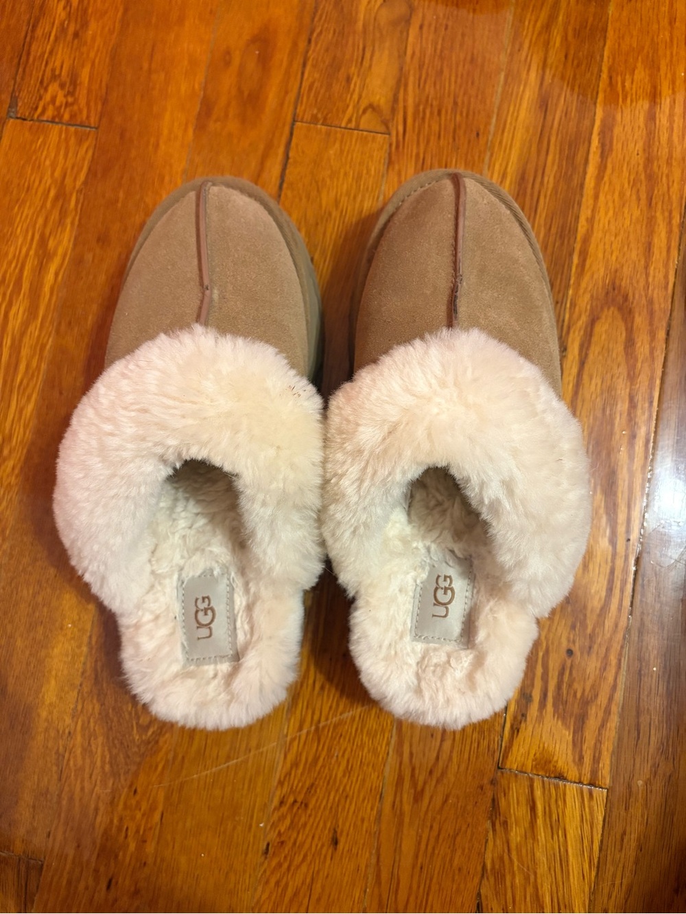 Ugg Disquette platform slipper in chestnut size 8